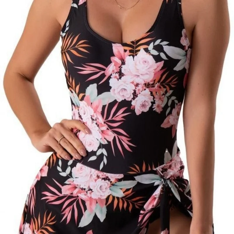Hot-selling women's swimwear One-piece dress with sexy slim fit and printed designiWomen's one-piece swimsuit