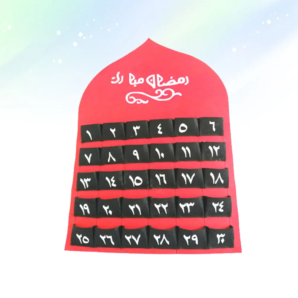 Felt Calendar Muslim Holiday Decoration Hanging Mubarak Home Decorations Wall Cloth