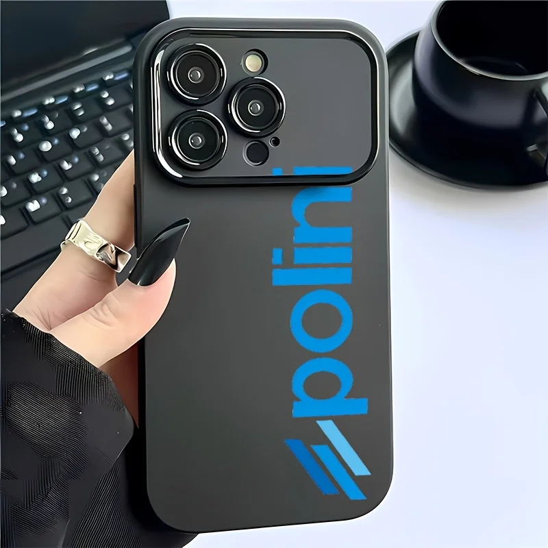 Silikon-Handyhülle für iPhone 17 17 Pro 16 12 15 14 13 11 Pro Max, Bonbonfarben, 11 Linsenschutz, Kamera vertikal, Blaue Polini-Hülle