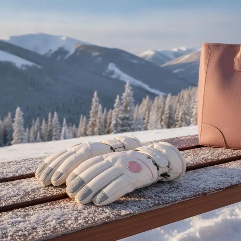 Winter-Skihandschuhe für Damen mit Touchscreen-Funktion, wasserdichtem, wärmendem Innenfutter, ideal zum Skifahren, Wandern und für andere Aktivitäten im Freien bei kaltem Wetter. – Detail 8