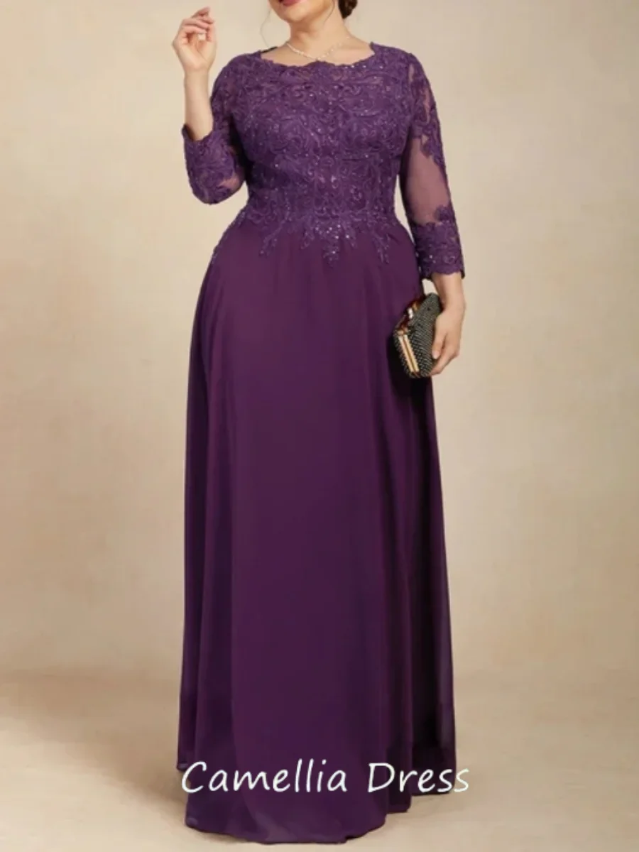 Robes de soirée violettes pour mariage, robes de mariée pour occasion formelle, robe longue pour la mère de la mariée, Invitee, grande taille