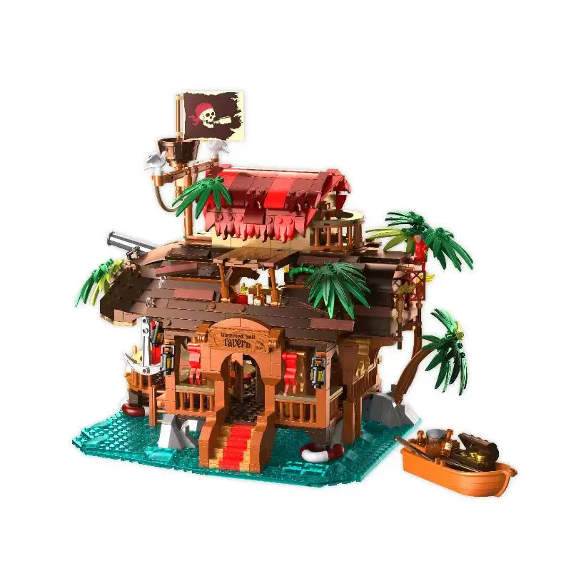 

Игрушки «сделай сам», строительные блоки iambrick 31110, перевернутый парус, таверна, модель, морская архитектура, серия, праздничные подарки для мальчиков, 1312 шт.