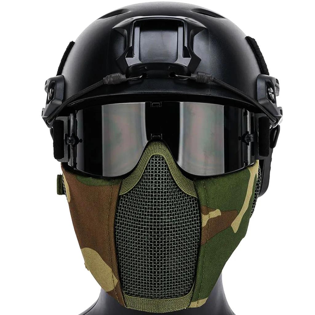 Airsoft Helmet Sets, with Steel Mesh Mask And Three-Color Goggles Tactical Paintball Protective Gear, for Outdoor Hunting