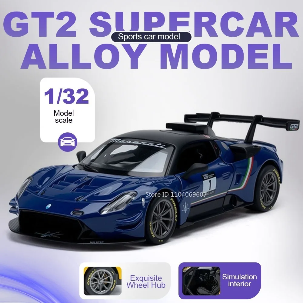 

Модель суперкара GT2 1:32, имитационная модель, игрушка из сплава, литая под давлением, с амортизацией, резиновыми шинами, открывающимися дверями, изысканными колесными дисками, подарок для детей