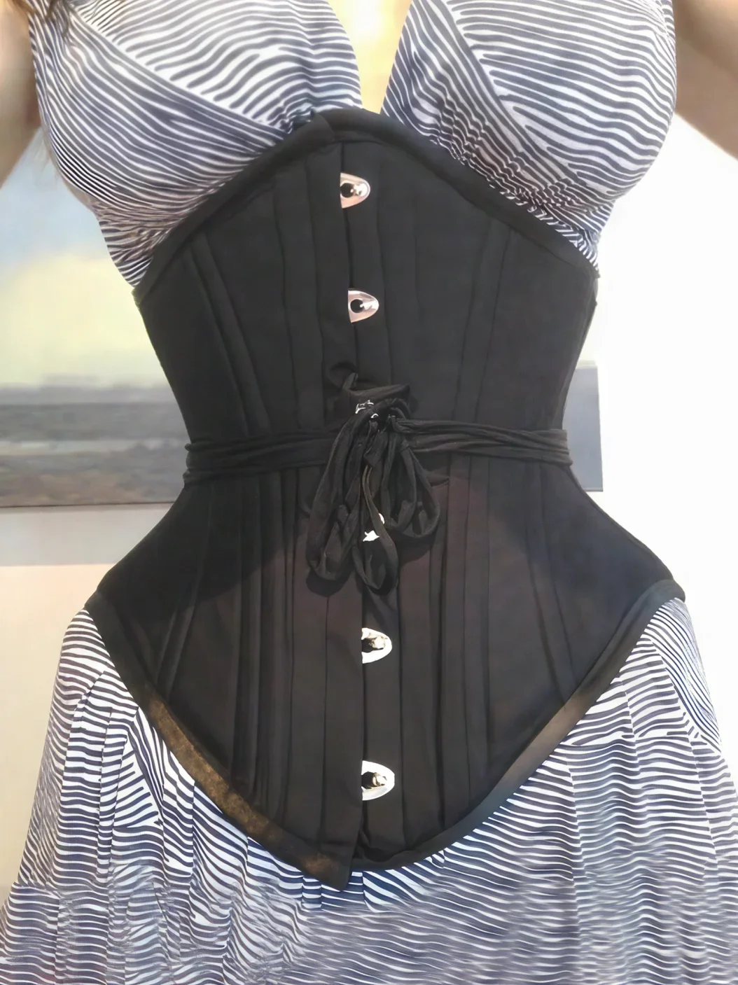 

Женский корсет-бюстье под грудью, корректирующее белье на шнуровке, хлопковый удлиненный лиф с двойной стальной косточкой, регулируемый пояс, ремни