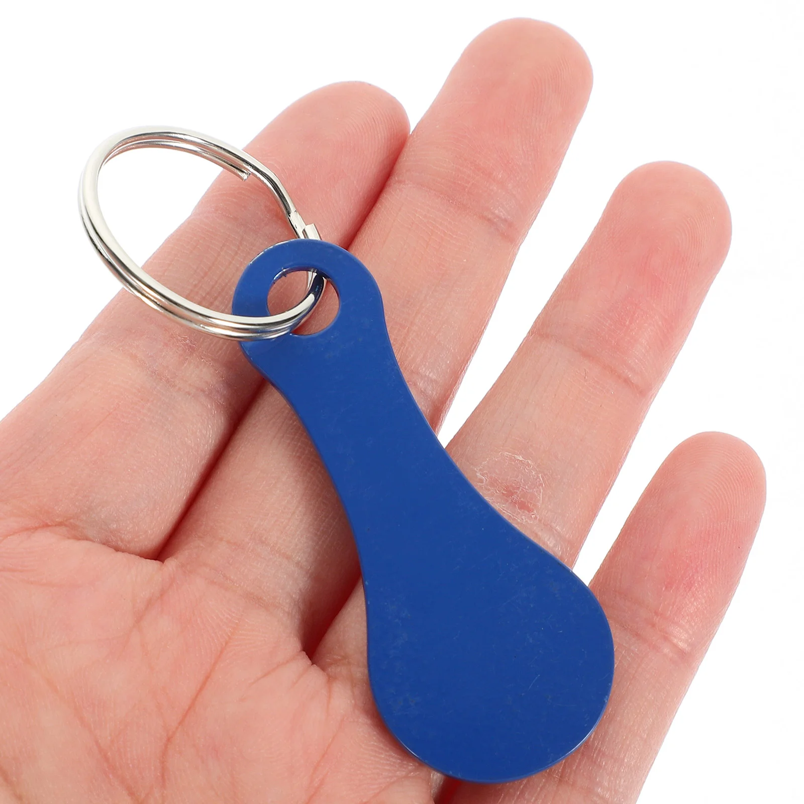 5Pcs Trolley Coin Holder Keychain Stainless Keyring Token Holder Keychain Shopping Cart Token Pendant