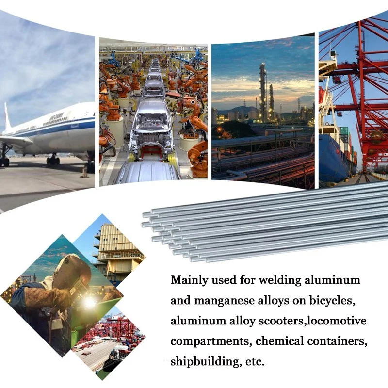 قضبان لحام ألومنيوم ذات درجة حرارة منخفضة 1.6/2/2.4 مم - سهلة الذوبان ولا حاجة إلى تدفق لإصلاح DIY، قضبان لحام الأسلاك المحفورة #6