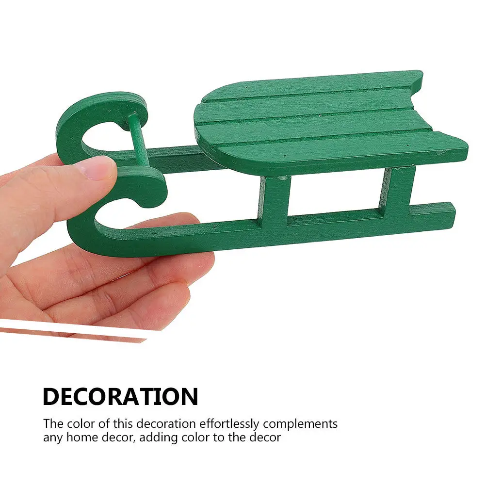 Exquisite Hand Polished Wooden Sled Decor Rustic Sleigh Ornament for Photography Prop Desktop Display Christmas Sleigh