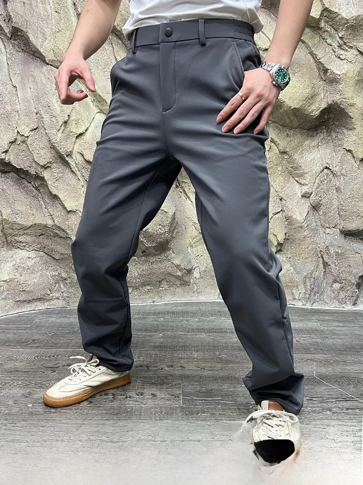 

Warm Fce Corn Patterned Men's Casual Pants Waterproof Windproof for Commuting Comfortable Straight Leg Small Footwear