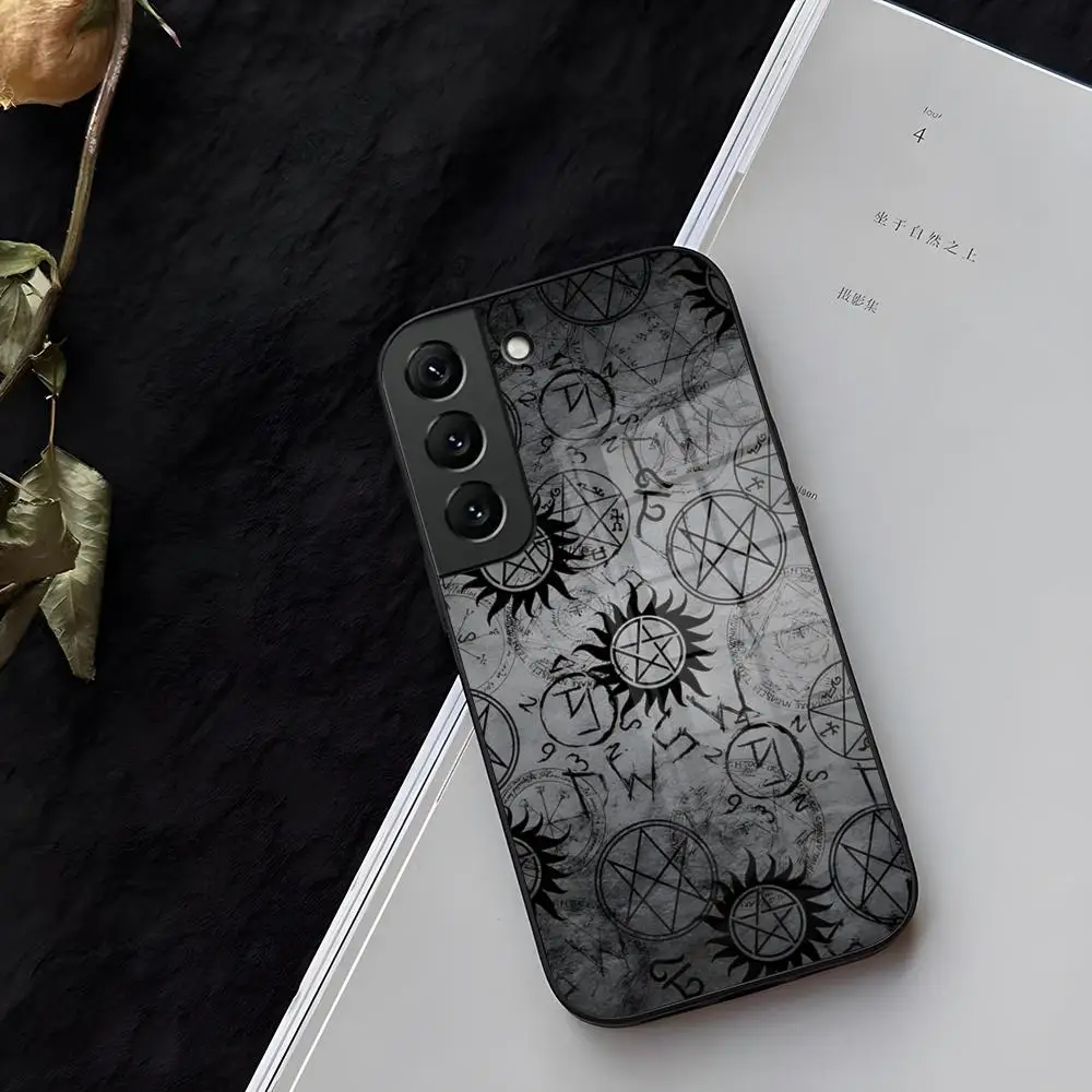 Supernatural Handyhülle aus Glas für Samsung Galaxy S21 S26 S25 S22 S20 S24 S23 Ultra Fe Plus A16 A34 A54 A24 Coque