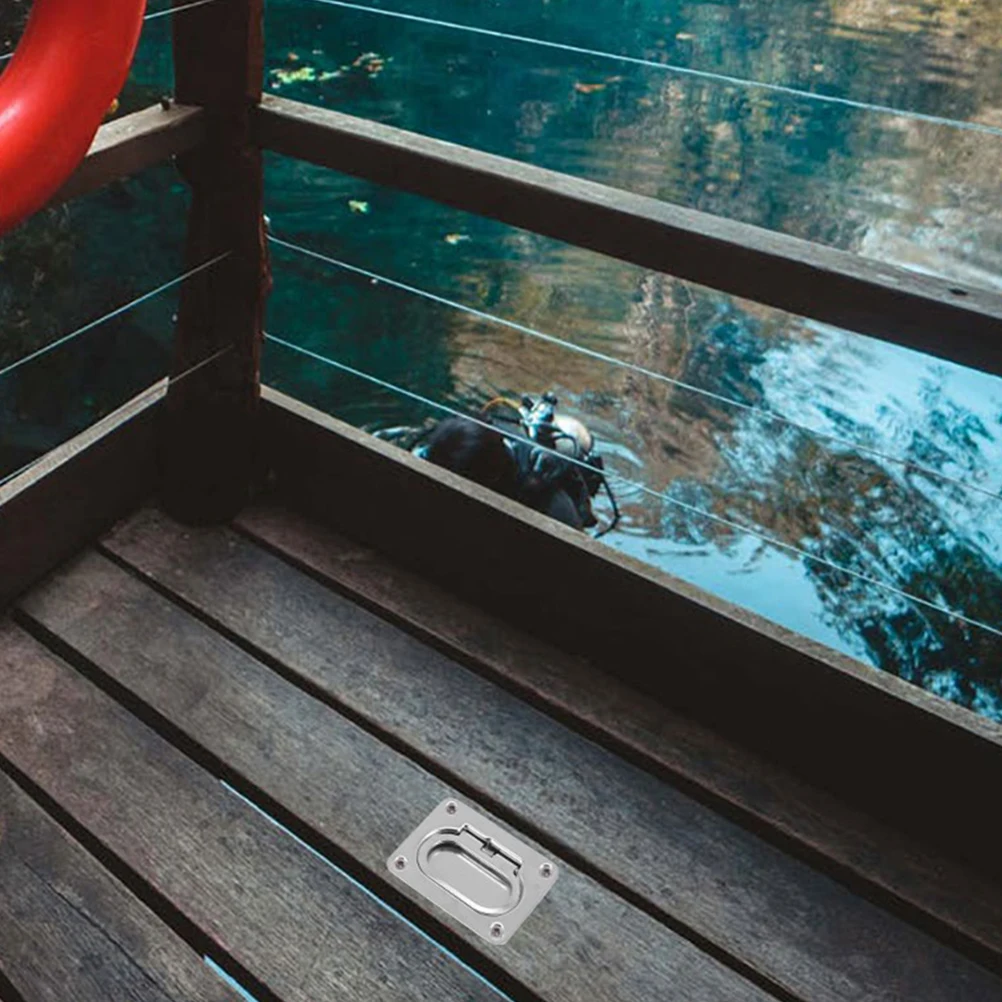 

2 комплекта ручек для морских заподлицо из нержавеющей стали, люки для палубы лодок, напольные пряжки, дверные ручки шкафа, утопленный дизайн, легко