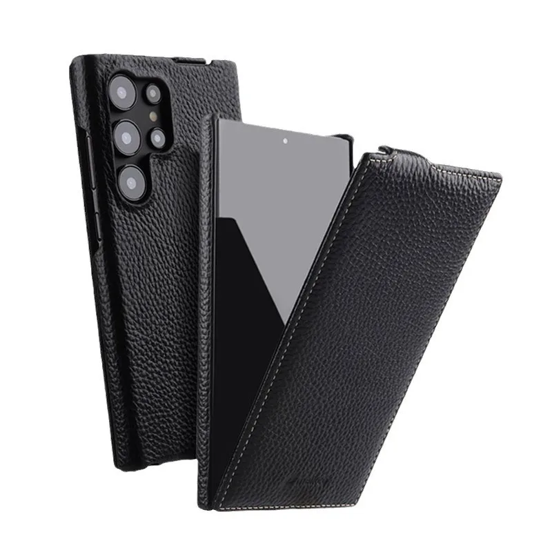 

Premium Leather Case for Samsung Galaxy S25 S24 Ultra Full Coverage Flip Cover for S24 S25 Plus Shockproof Protective Shell