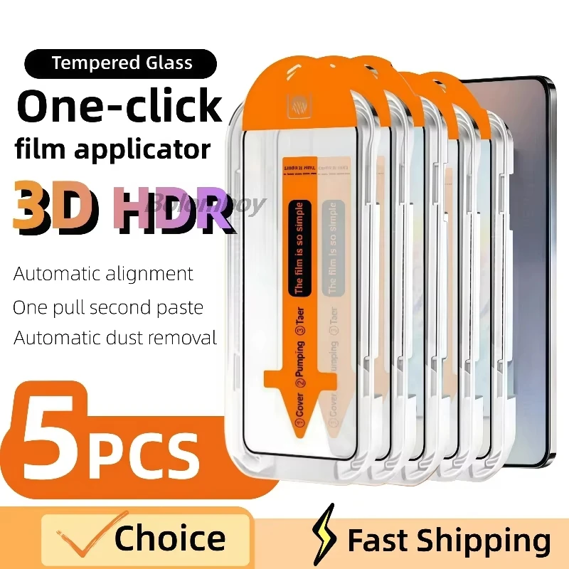 5/1 Stück HD Einfach zu Installierende Gehärtete Glas-Displayschutzfolien für Samsung Galaxy S26 S25 Ultra S24 S23 Plus S22 S21 S20 FE Glasfolie