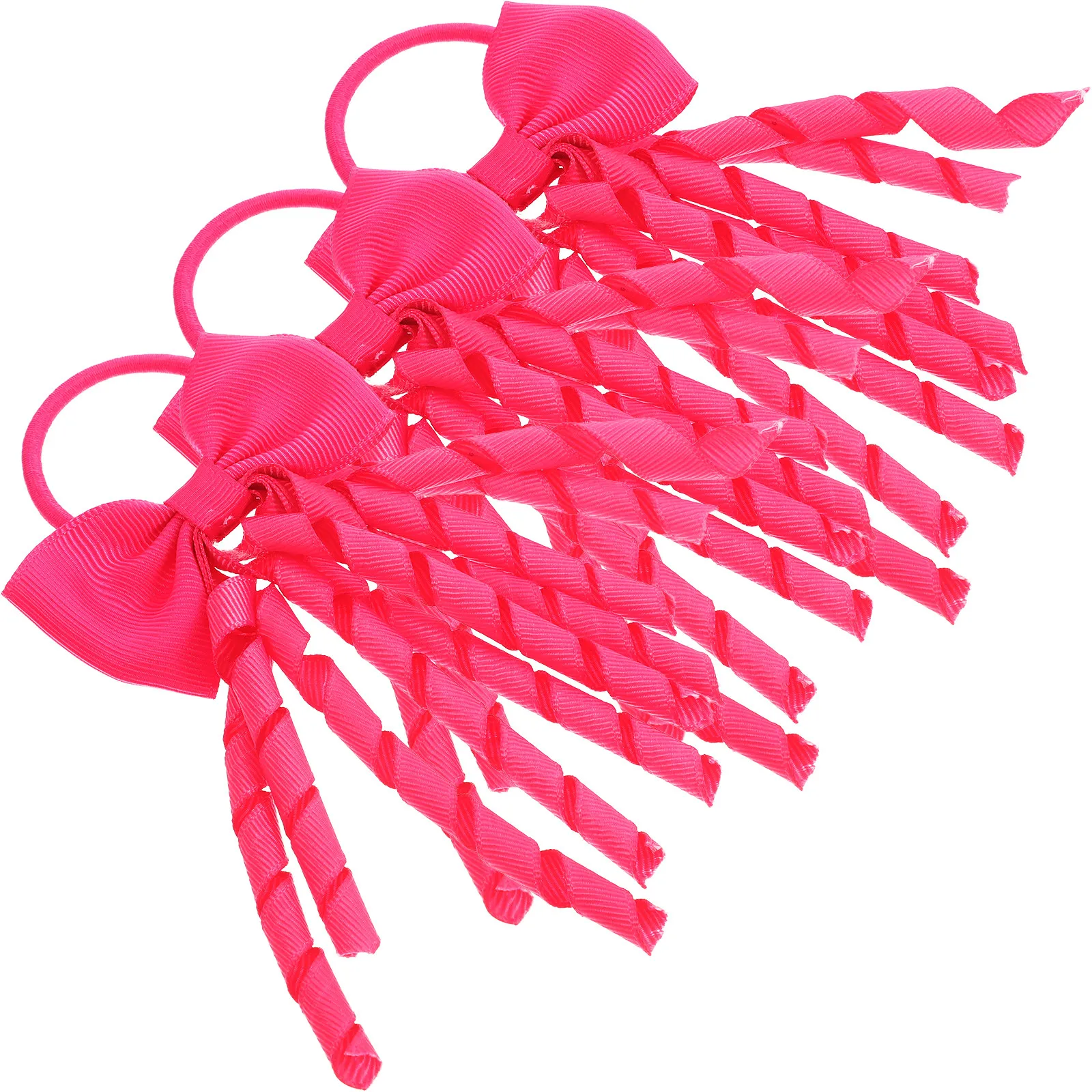 

3Pcs Bright Color Cheer Bows for Cheerleaders Hair Bow Ropes with Ribbon Tails Perfect for Parties Daily Wear Holiday Christmas