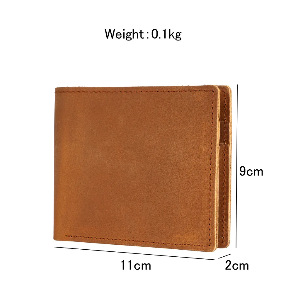 1164 men's wallet short retro classic multi-card wallet pure cowhide leather simple men's wallet