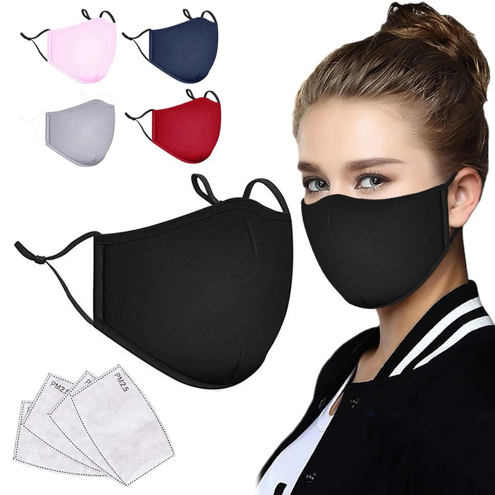 Women Fashion Printing Windproof Fog Haze Mask Washable Reusable Mask Outdoor Dust-Proof Face Protective Mask Reusable Mask