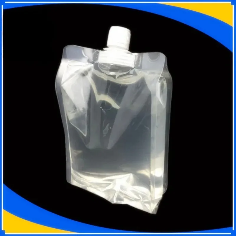 50pcs /1000ml Transparent Clear Beverage Liquid Water Juice Drink Packaging Stand Up Reusable