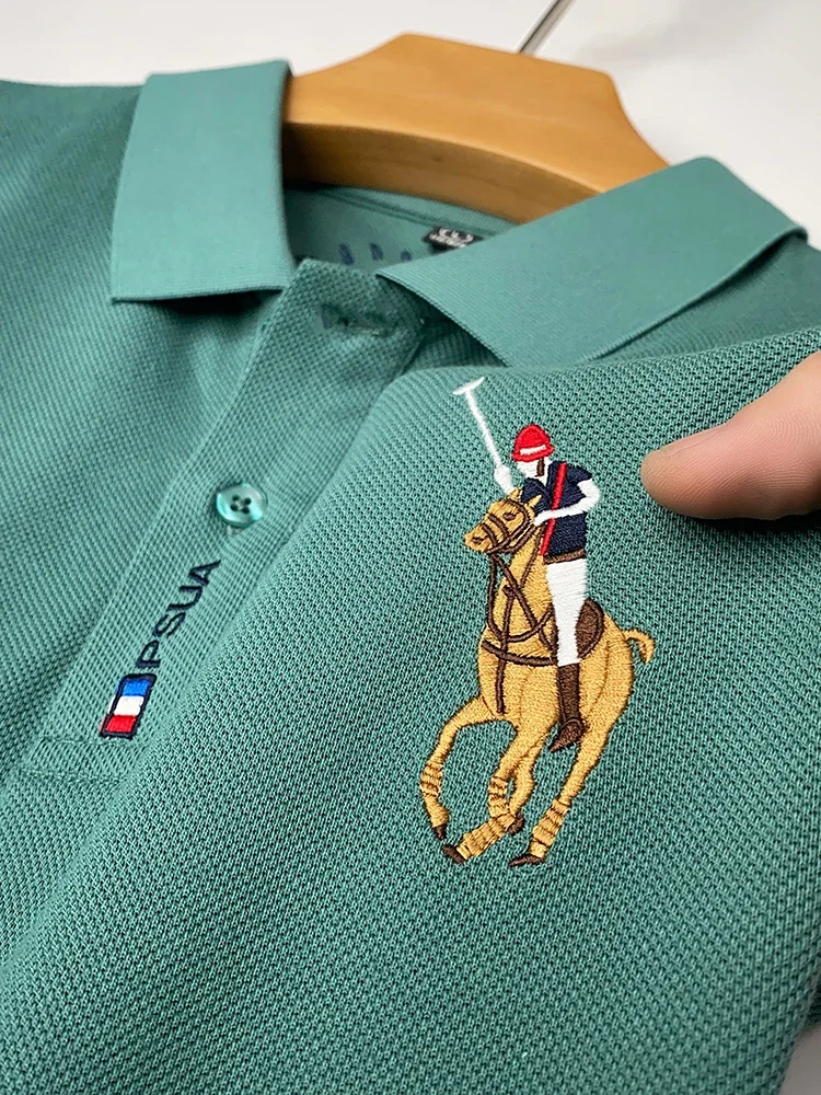 KUBRO Polo High Quality Men's 2023 Fashion Embroidered Polo Shirt Summer Business Leisure Sports Lapel  T-shirt 100% Cotton Tee