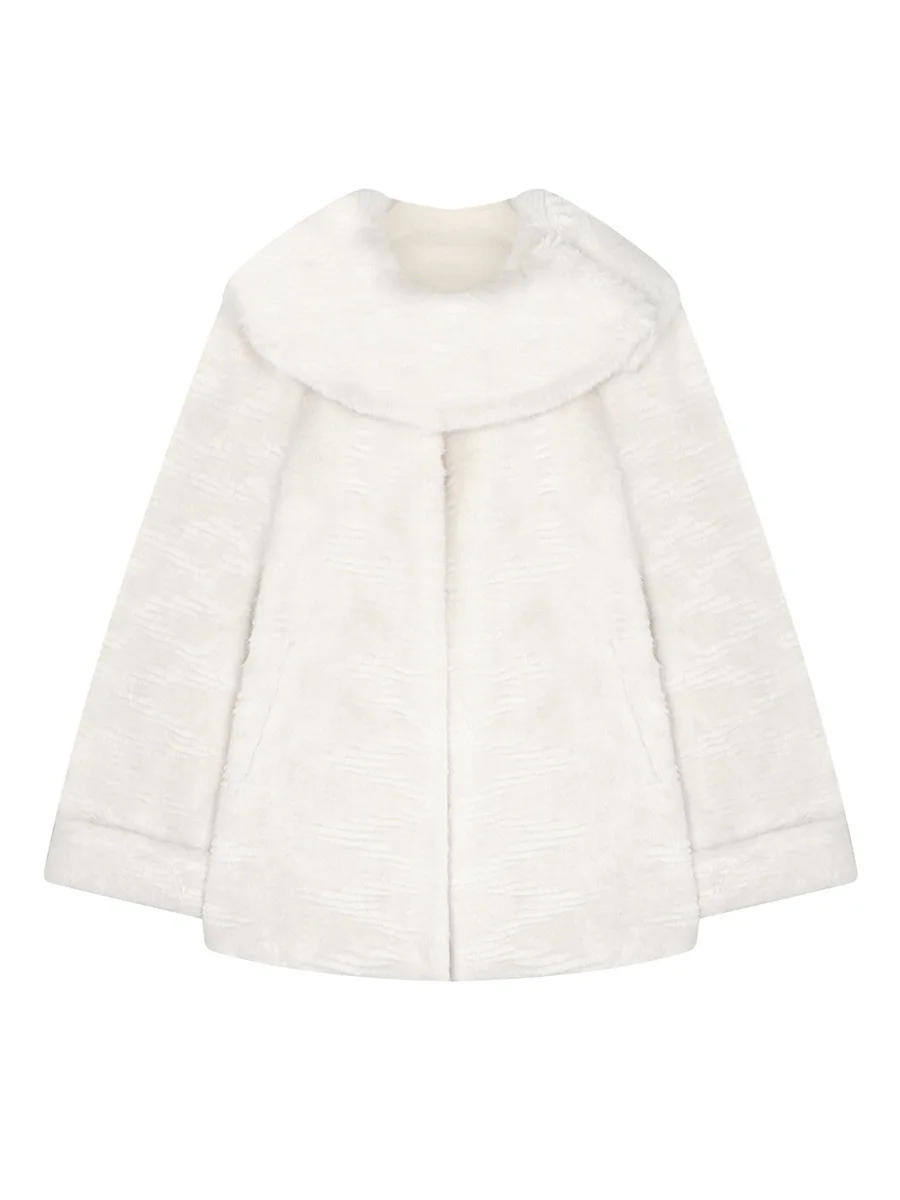 

Пальто из искусственного меха норки Snowscape 200 г, плотное, длинное, экологичное, свободного кроя, из полиэстера, с длинными рукавами