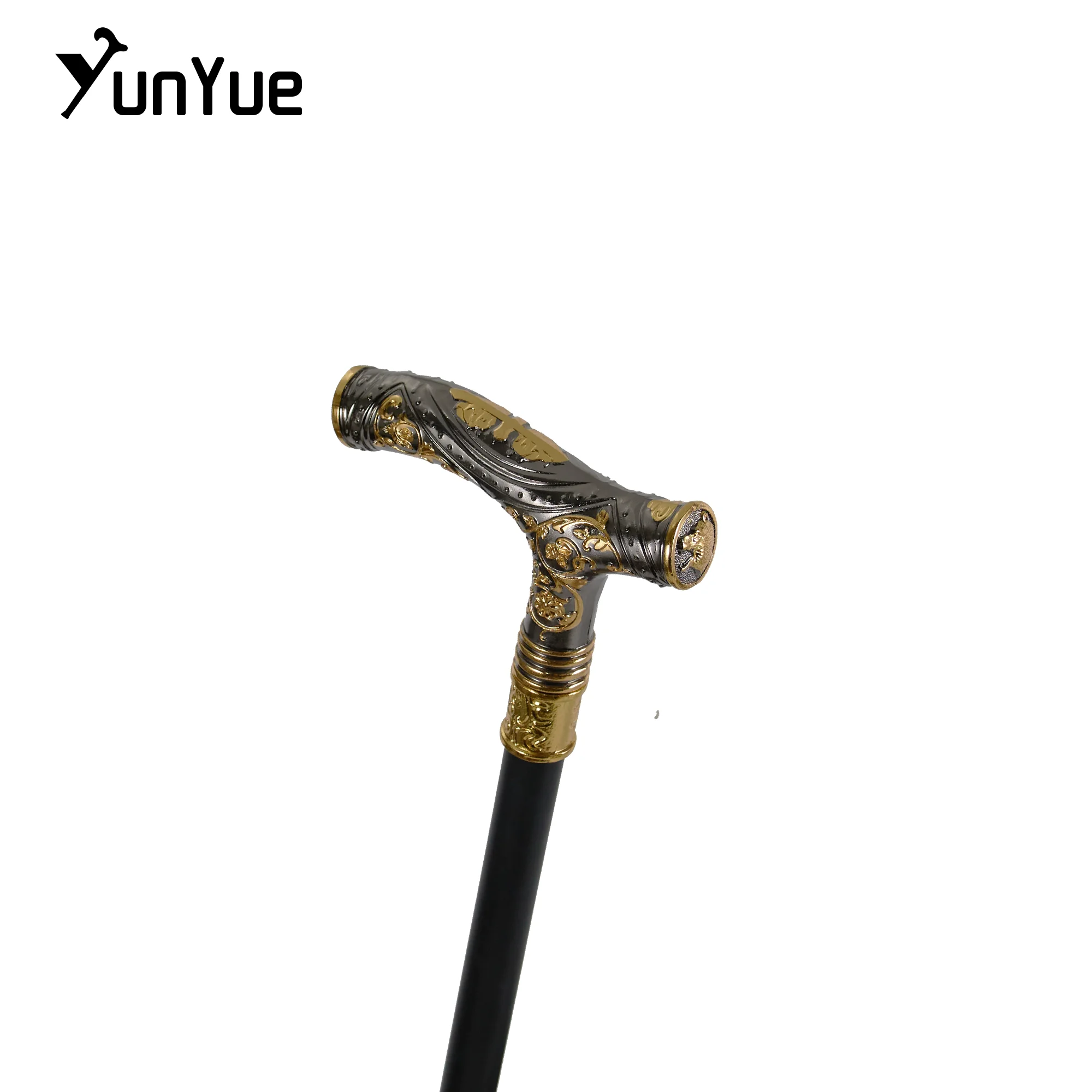 Orsi in oro nero Metalli intagliati Canna da passeggio Collezioni di gentiluomini Bastone da passeggio elegante alla moda Puntelli per film cosplay Canna da festa