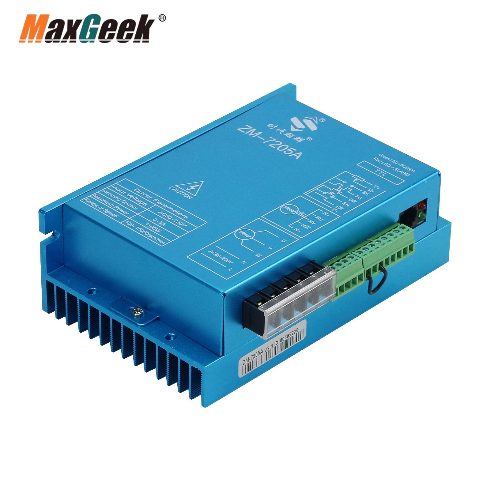 Maxgeek ZM-7205A 310V Brushless DC Motor Driver 220V AC Control with High Voltage High Power