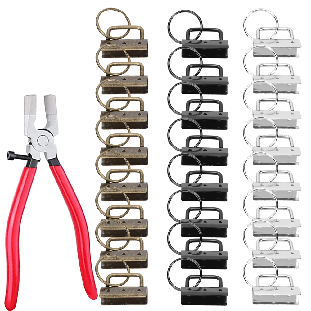 

1 set 32mm Key Rings Tail Clips Wristlet Key Lanyard Fobs Keychain Supplies Wristlet Fob Hardware Jewelry Parts