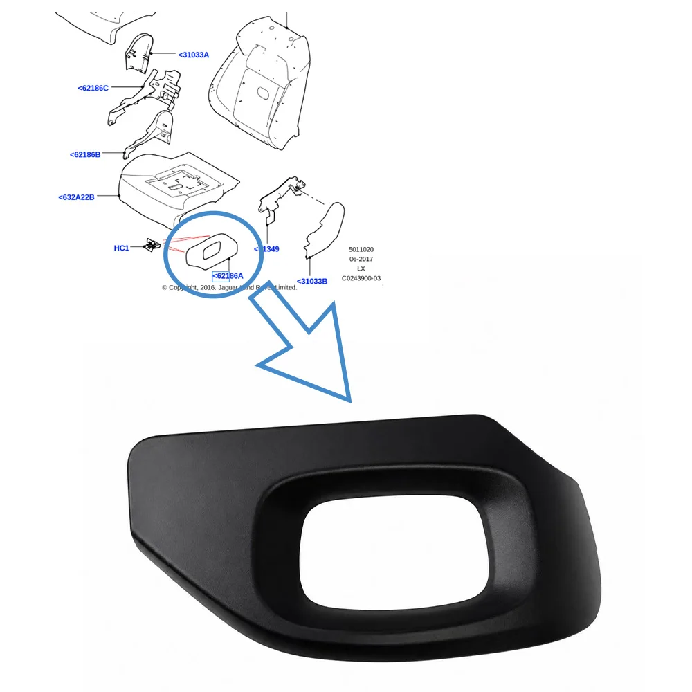 LR042212 For Land Rover /Range Rover Sport 2014-On Seat Cushion Valance Front Left Seat Trim Seat Cushion