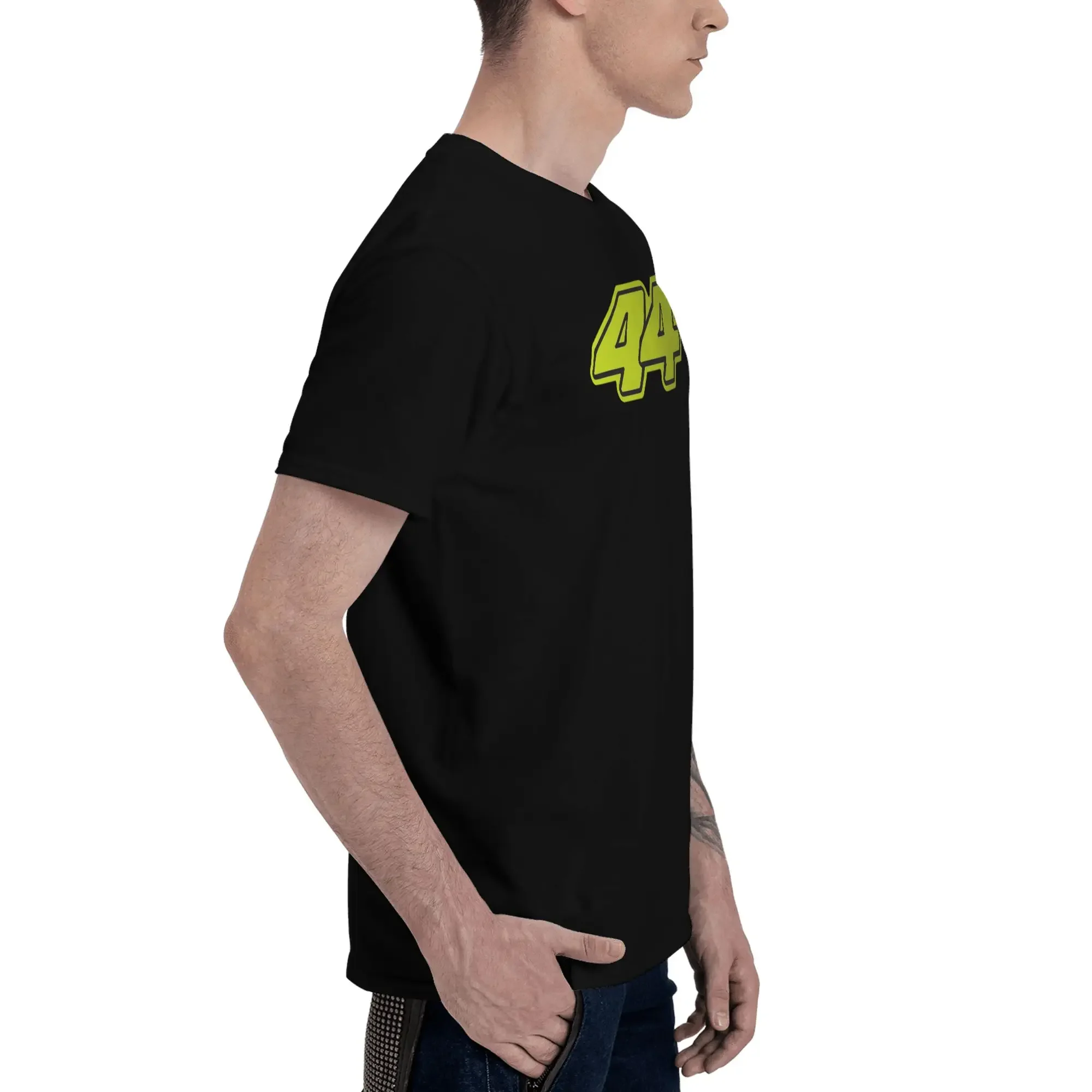 Lewis Hamilton Season Number 44 Sticker Men T-Shirt Plus Size T Shirts Men's Round Neck Cotton Tees Short Summer Male - view 2