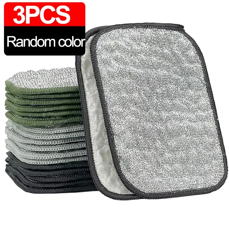 قماش الأطباق طبقة مزدوجة سميكة غير النفط منشفة أطباق تجوب القماش ماصة خرقة الفضة الحرير غزل القطن غسل الصحون 12*16 سنتيمتر أداة