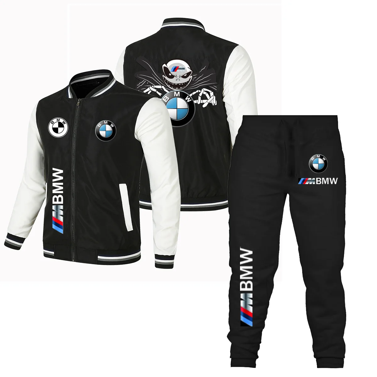 2025 Nueva chaqueta de ciclismo BMW Stormtrooper a prueba de viento, chaqueta de béisbol BMW + pantalones conjunto de dos piezas, conjunto de chaqueta informal estampada BMW