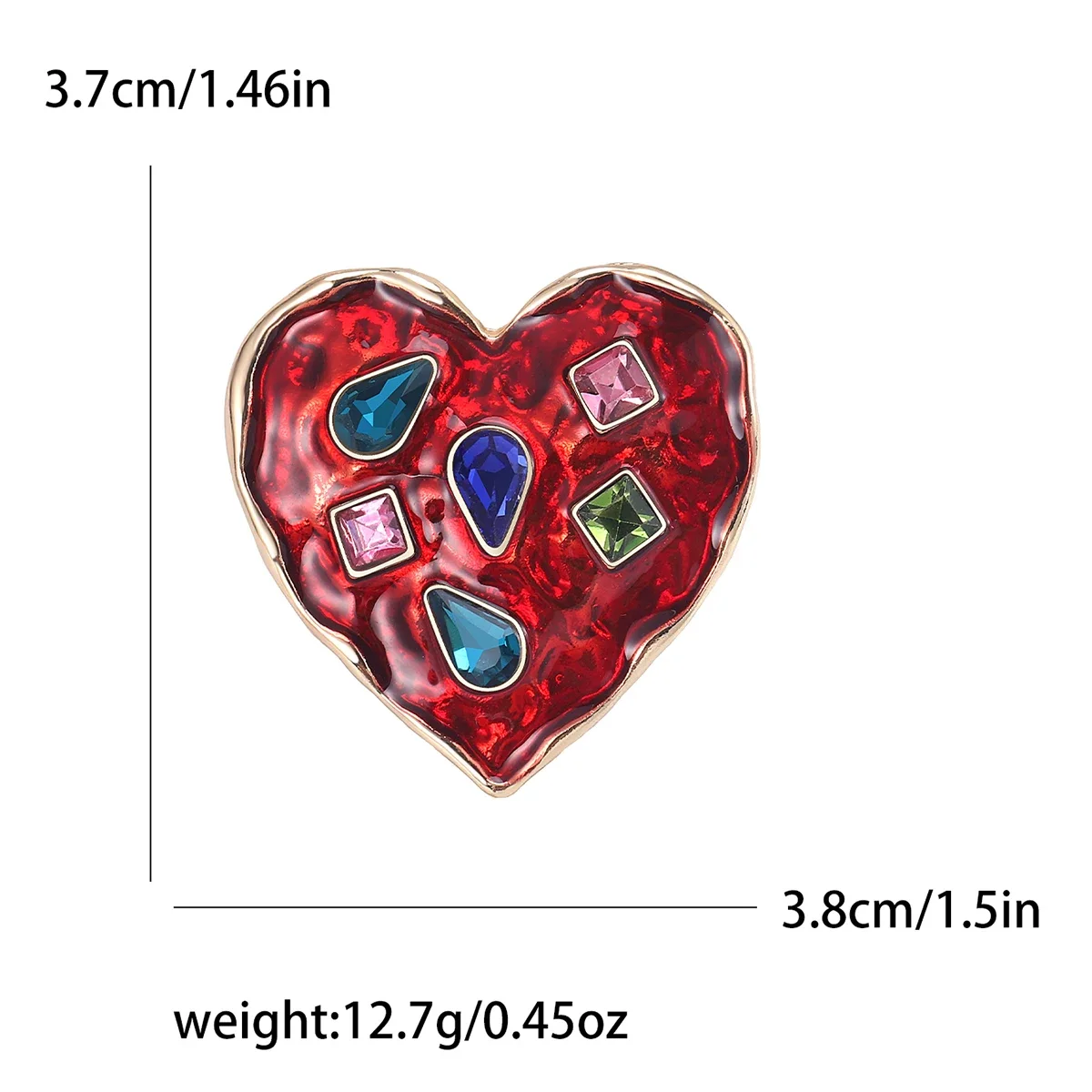 Broches románticos de corazón esmaltados para el Día de San Valentín para mujer, alfileres de amor de cristal Unisex, regalos para amigos y fiestas de oficina, accesorios de joyería