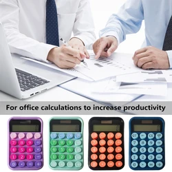 Portable 12Digit LCD Calculator Easy to Read Screen Slip Resistant Base Mechanical Keypad Calculator for Various Use