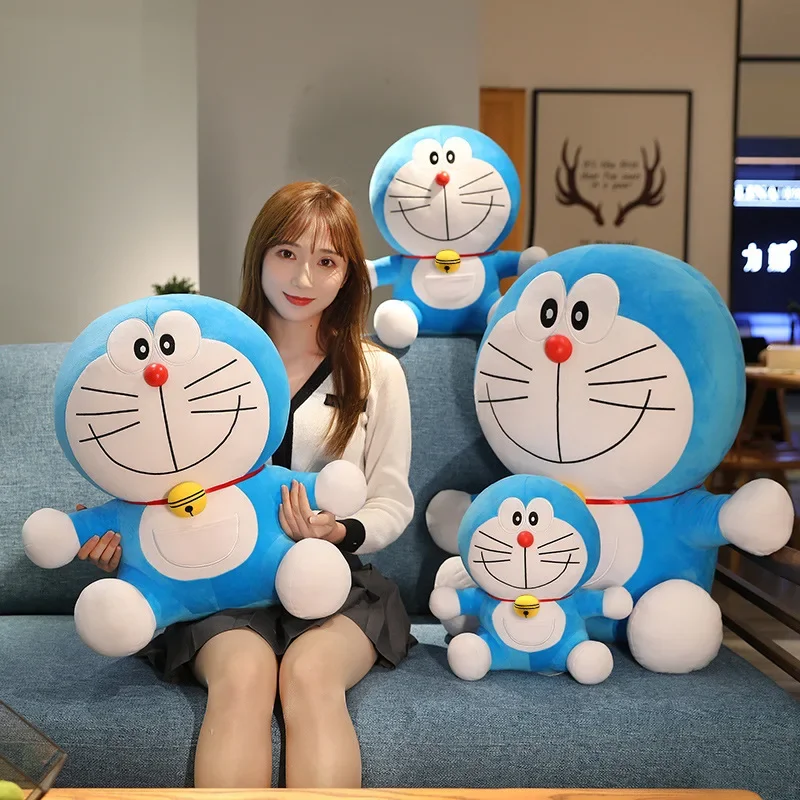 Peluche Doraemon de grande taille, 30/45/60cm, kawaii, pour enfant, oreiller doux, animaux de dessin animé, cadeau d'anniversaire