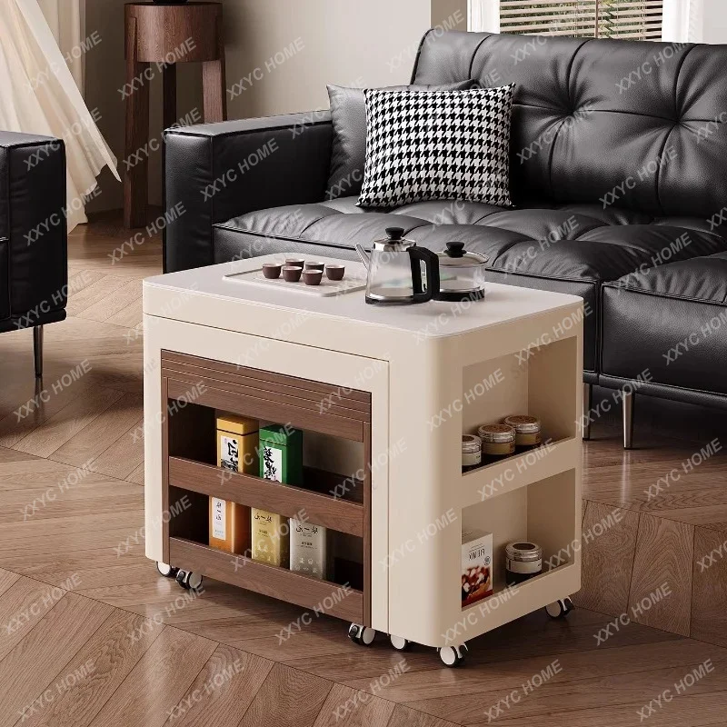 Small apartment living room for home use, multi-functional retractable folding coffee table to make tea