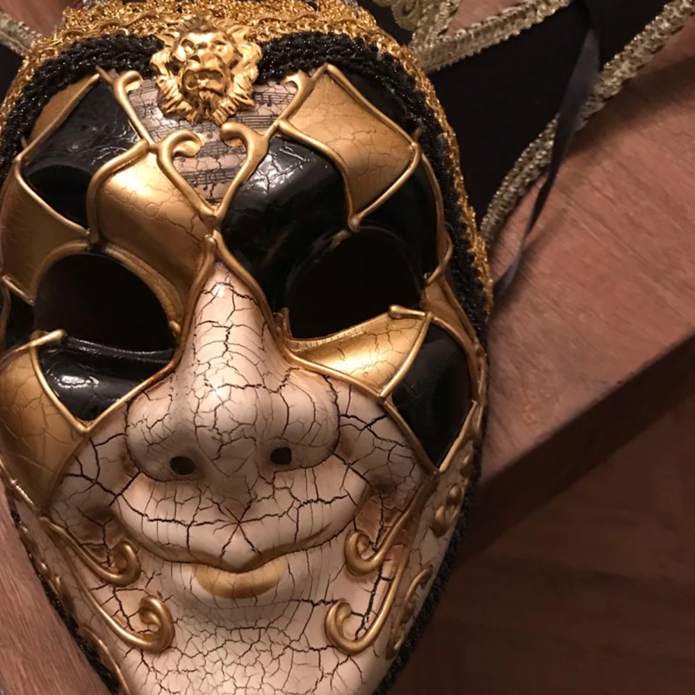 Classic Clown Venetian Mask for for Costume Party Masquerade Carnival Dionysia Halloween Retro Vintage Style Event Supplies