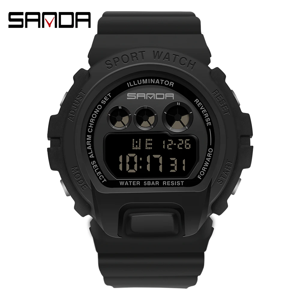 2022 New Fashion Sanda Simple Sport Watch Lady Military Watches Alarm Clock Ms Shock Resistant Waterproof Digital Reloj Hombre