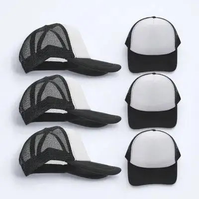 

10Pcs Blank Baseball Caps Mesh Design Sublimation DIY Hat Adjustable Snapback Breathable Summer Outdoor Heat Transfer Trucker