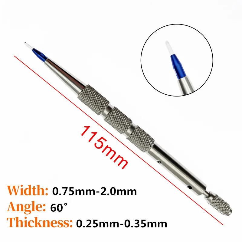 Hair Follicle Planting Blade Manually Implanted Tool Eyebrow Beard Planting Hair Transplant Pen Stainless Steel Handle