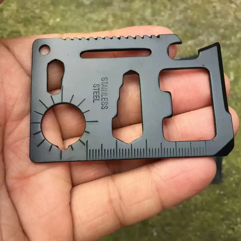 11-in-1 Stainless Steel Card Knife Multifunctional Survival Card Outdoor Camping Exploration Gear