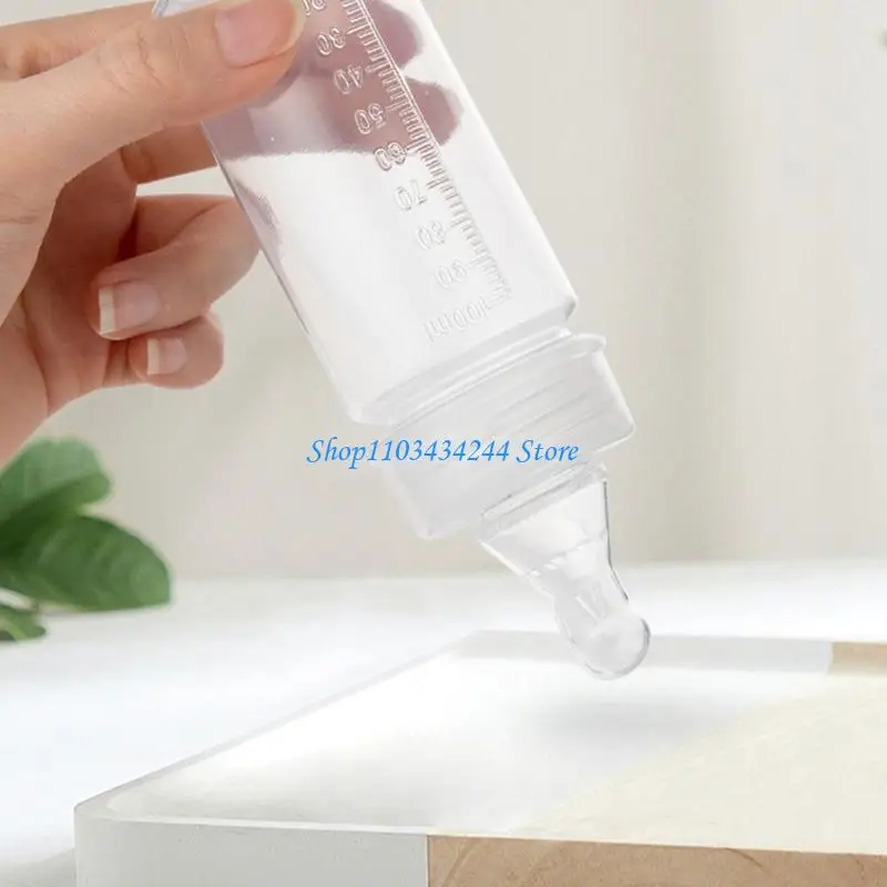 زجاجة صحية للرضع سعة 100 مل للأطفال المبتسرين، تتضمن غطاء مقاوم للتسرب والغبار