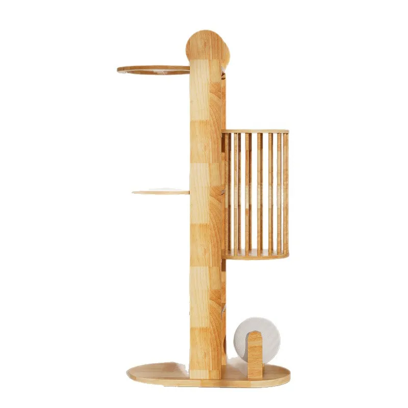 Household cat climbing frame, the high-rise occupies a small solid wood cat litter, and the cat climbing frame is integrated.
