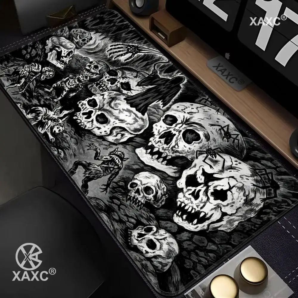 Cave Evil Gothic Skull Reaper Gaming Mouse Pad Dark Horror Aesthetic Desk Mat Non-slip Rubber Base Keyboard Mat for Gamer HYBXXC
