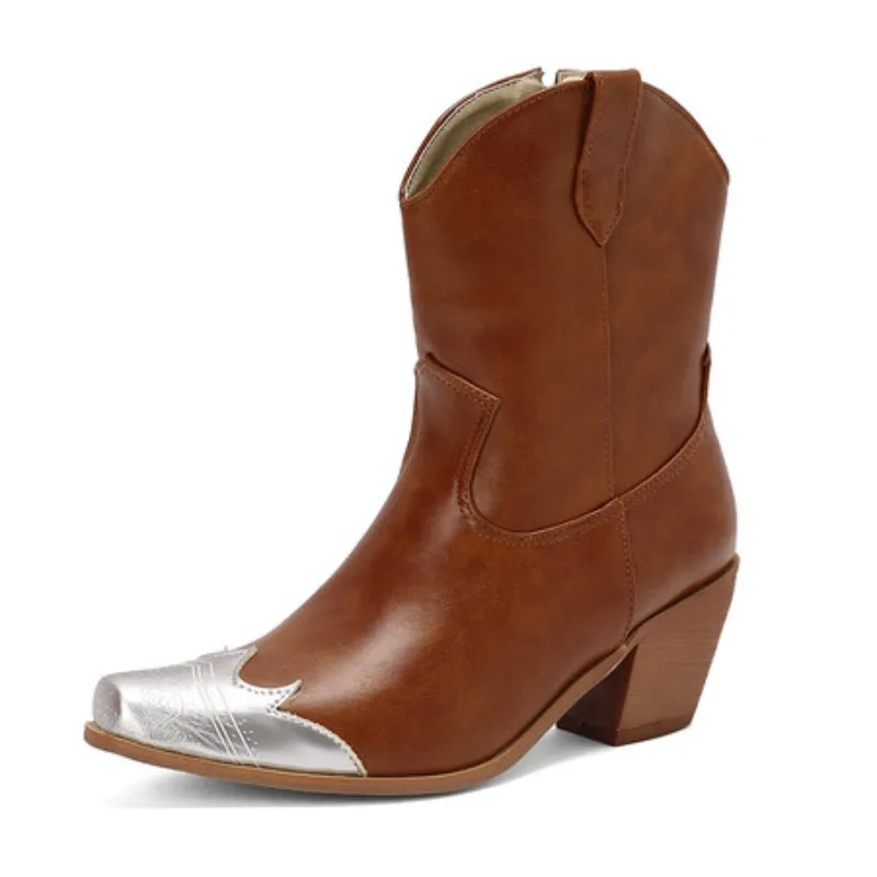 

женские модные ботинки, зимние сапоги на толстом каблуке для женщин, модный тренд, смешанные цвета, нейтральный стиль, простой и элегантный