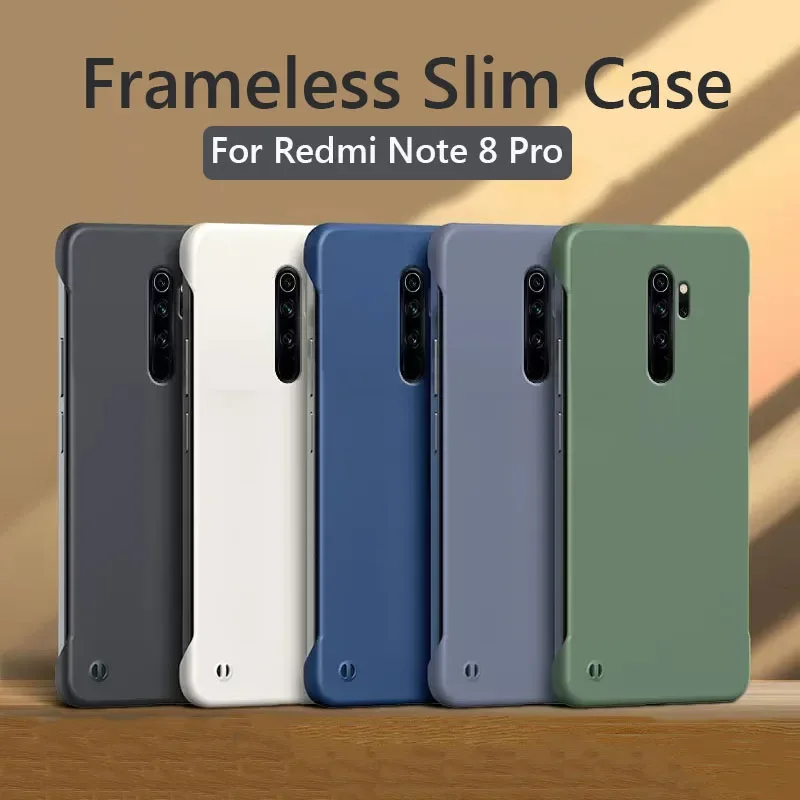 Frameless Slim Matte Hard PC Back Cover Case For Xiaomi Redmi Note 8 Pro Note8 Pro Note 8 2021 ShockProof Fundas Coque