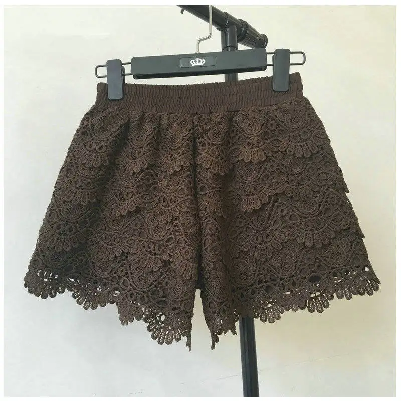 8 Colors Hollow Lace Shorts Women Hotpants Summer Black Shorts Feminino Women Short Beach Elastic High Waist Sexy Shorts Re2425