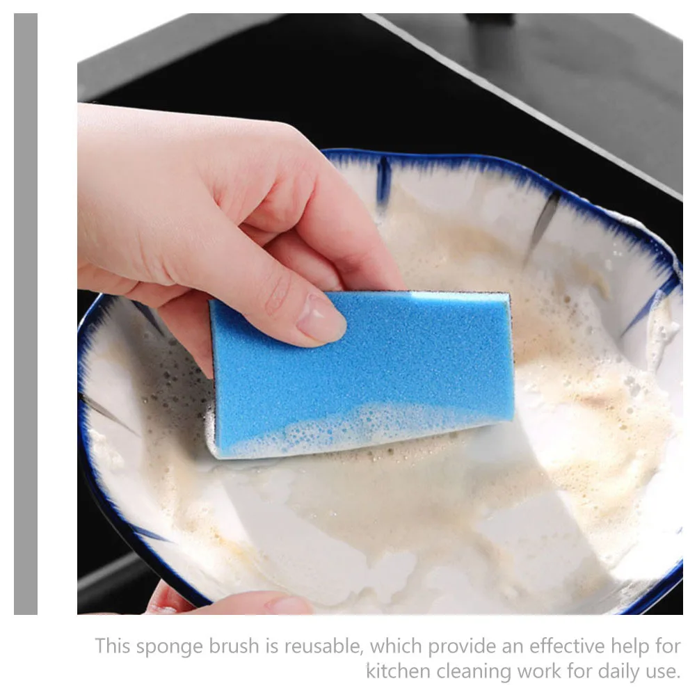 

1 шт., губка для мытья посуды, двухсторонняя сверхмощная кухонная чистящая подушка для кастрюль, сковородок, вок, многоразовая прочная