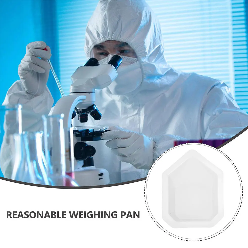 10pcs Boats Plastic Weighing Trays Reusable Lab Weighing Plates For Sample Measuring Precision Balance Pans Laboratory Equipment