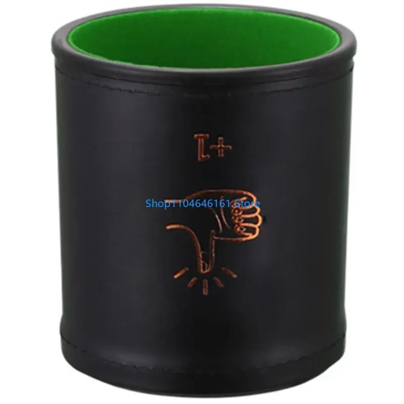 Dices Shaker Cup Table Game PU Leather Dices Cup Hand Pattern Quiet Shaker Cup