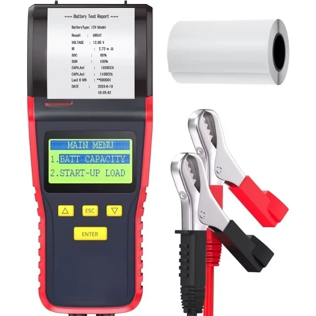 ANCEL BST500 12V 24v Automotive Battery Tester with Printer Crank Charge  Truck Battery Diagnostic Tool Multilingual