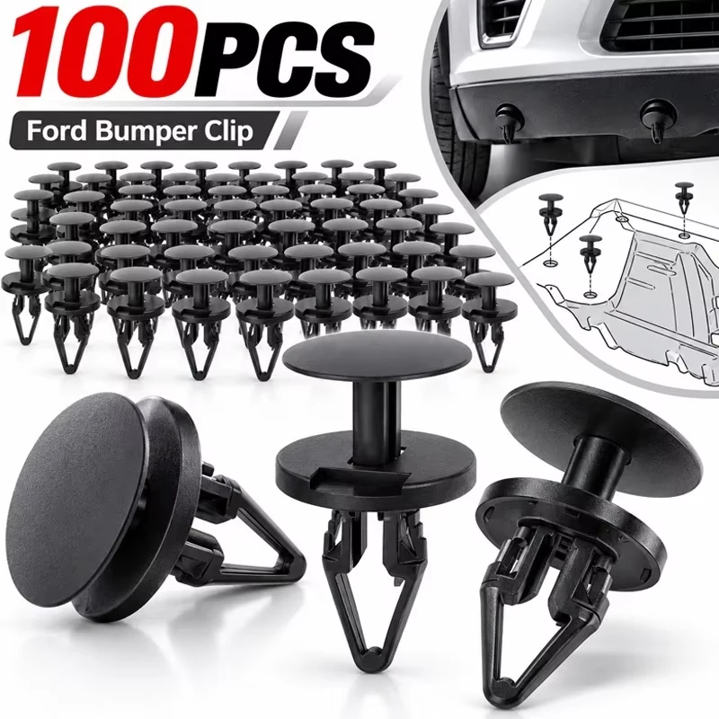 Black Car Mudguard Buckle Push Push Rivet Auto Clips Plastic Rivets for Ford Wheel Arch Linings Bumpers Clip Plastic Trim Clips